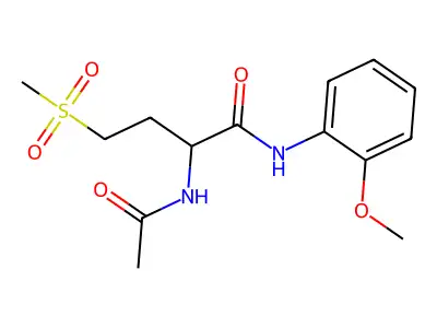 2-acetamido-N-(2-methoxyphenyl)-4-methylsulfonylbutanamide structure