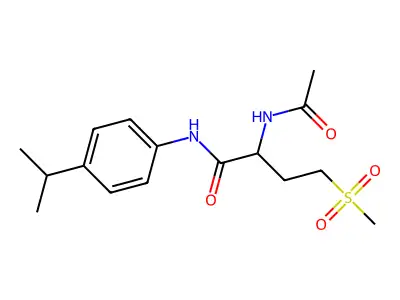 2-acetamido-N-(4-isopropylphenyl)-4-(methylsulfonyl)butanamide structure