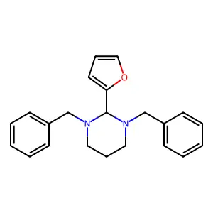 2-Furan-2-yl-1,3-bis(phenylmethyl)hexahydropyrimidine structure