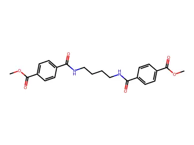 Benzoic acid, 4,4'-[1,4-butanediylbis(iminocarbonyl)]bis-, dimethyl ester structure