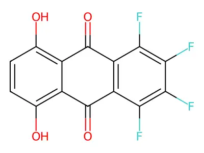 1,2,3,4-Tetrafluoro-5,8-dihydroxyanthraquinone structure