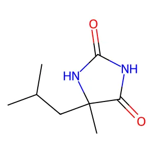 (5S)-5-methyl-5-(2-methylpropyl)imidazolidine-2,4-dione structure