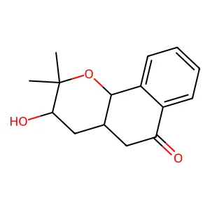 6-Oxo-3,4,4a,5-tetrahydro-3-hydroxy-2,2-dimethylnaphtho-1,2-pyran structure