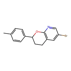 2H-Pyrano(2,3-b)pyridine, 6-bromo-3,4-dihydro-2-(4-methylphenyl)- structure