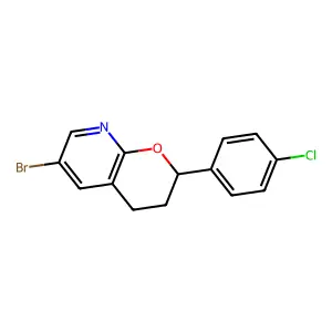 6-bromo-2-(4-chlorophenyl)-3,4-dihydro-2H-pyrano[2,3-b]pyridine structure