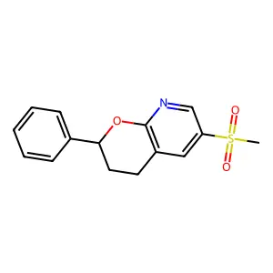2H-Pyrano(2,3-b)pyridine, 3,4-dihydro-6-(methylsulfonyl)-2-phenyl- structure