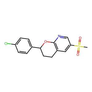 2H-Pyrano(2,3-b)pyridine, 2-(4-chlorophenyl)-3,4-dihydro-6-(methylsulfonyl)- structure