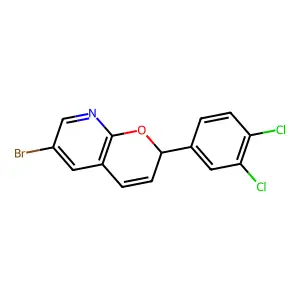 6-bromo-2-(3,4-dichlorophenyl)-2H-pyrano[2,3-b]pyridine structure