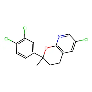2H-Pyrano(2,3-b)pyridine, 6-chloro-2-(3,4-dichlorophenyl)-3,4-dihydro-2-methyl- structure