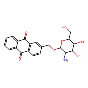 9,10-Anthracenedione, 2-(((2-amino-2-deoxy-beta-D-glucopyranosyl)oxy)methyl)- structure