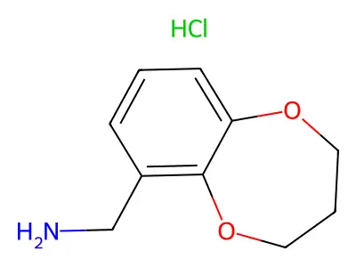 3,4-dihydro-2H-1,5-benzodioxepin-6-ylmethanamine hydrochloride structure