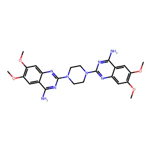 1,4-Bis(4-amino-6,7-dimethoxy-2-quinazolinyl)piperazine structure