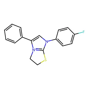7-(4-Fluorophenyl)-5-phenyl-3,7-dihydro-2H-imidazo[2,1-b]thiazol-4-ium structure
