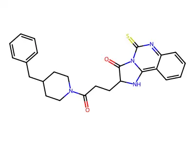 2-[3-(4-benzylpiperidin-1-yl)-3-oxopropyl]-5-sulfanylidene-2H,3H,5H,6H-imidazo[1,2-c]quinazolin-3-one structure