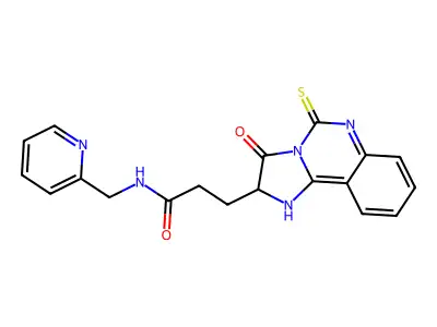 3-{3-oxo-5-sulfanylidene-2H,3H,5H,6H-imidazo[1,2-c]quinazolin-2-yl}-N-[(pyridin-2-yl)methyl]propanamide structure