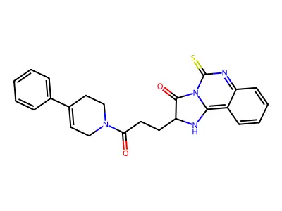 2-[3-oxo-3-(4-phenyl-1,2,3,6-tetrahydropyridin-1-yl)propyl]-5-sulfanylidene-2H,3H,5H,6H-imidazo[1,2-c]quinazolin-3-one structure