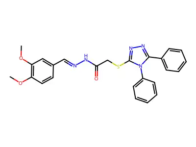 N'-[(E)-(3,4-dimethoxyphenyl)methylidene]-2-[(4,5-diphenyl-4H-1,2,4-triazol-3-yl)sulfanyl]acetohydrazide structure