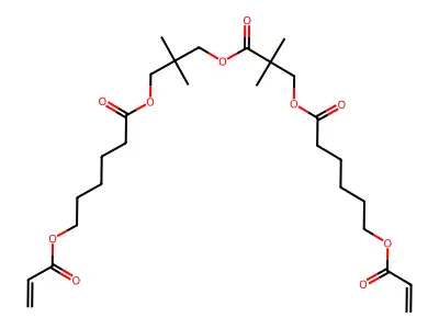 Hydroxypivalyl hydroxypivalate bis[6-(acryloyloxy)hexanoate] structure