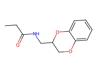 N-(2,3-dihydro-1,4-benzodioxin-2-ylmethyl)propanamide structure