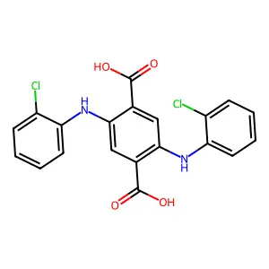 1,4-Benzenedicarboxylic acid, 2,5-bis[(2-chlorophenyl)amino]- structure