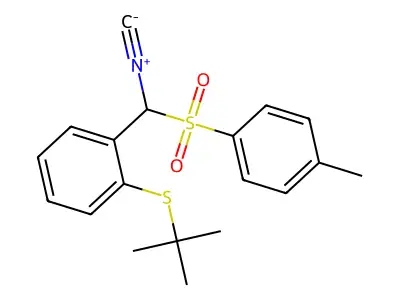 Isocyano(2-tert-butylsulphanylphenyl)methyl-4-methylphenyl sulphone structure