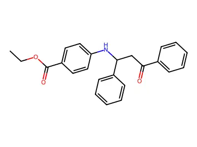 Benzoic acid, 4-[(3-oxo-1,3-diphenylpropyl)amino]-, ethyl ester structure