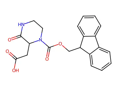 (R,S)-4-Fmoc-3-carboxymethyl-piperazin-2-one structure