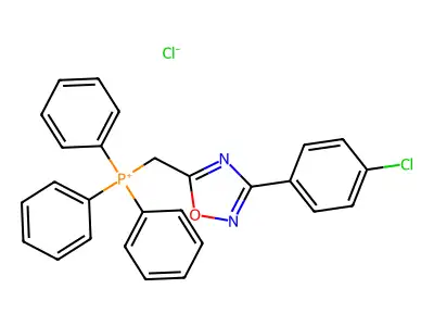{[3-(4-Chlorophenyl)-1,2,4-oxadiazol-5-yl]methyl}(triphenyl)phosphonium chloride structure