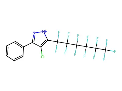 4-chloro-5-phenyl-3-(1,1,2,2,3,3,4,4,5,5,6,6,6-tridecafluorohexyl)-1H-pyrazole structure
