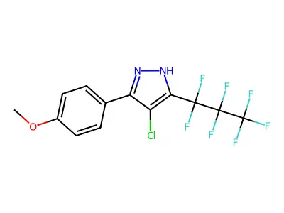4-Chloro-5-(4-methoxyphenyl)-3-perfluopropylpyrazole structure