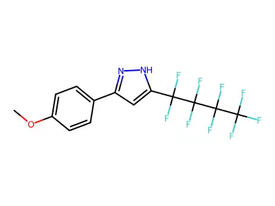 3-(4-methoxyphenyl)-5-(1,1,2,2,3,3,4,4,4-nonafluorobutyl)-1H-pyrazole structure