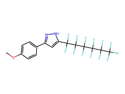 3-(4-methoxyphenyl)-5-(1,1,2,2,3,3,4,4,5,5,6,6,6-tridecafluorohexyl)-1H-pyrazole structure