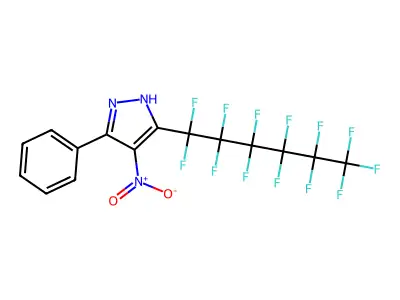 4-nitro-3-phenyl-5-(1,1,2,2,3,3,4,4,5,5,6,6,6-tridecafluorohexyl)-1H-pyrazole structure