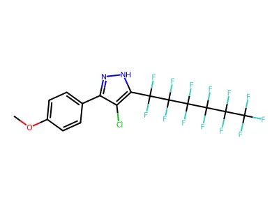4-Chloro-5-(4-methoxyphenyl)-3-perfluorohexyl-1H-pyrazole structure