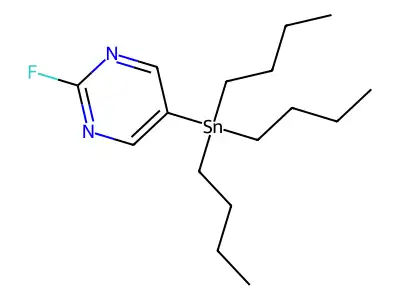 2-Fluoro-5-(tributylstannyl)pyrimidine structure