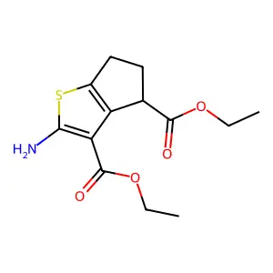 Diethyl 2-amino-5,6-dihydro-4H-cyclopenta[b]thiophene-3,4-dicarboxylate structure