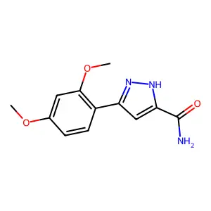 5-[2,4-二甲氧基苯基]吡唑-3-甲酰胺 structure
