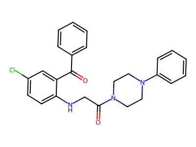 Piperazine, 1-(((2-benzoyl-4-chlorophenyl)amino)acetyl)-4-phenyl- structure