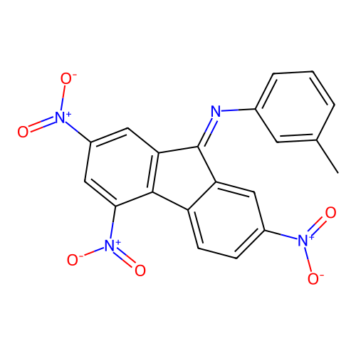N-(3-methylphenyl)-2,4,7-trinitrofluoren-9-imine structure