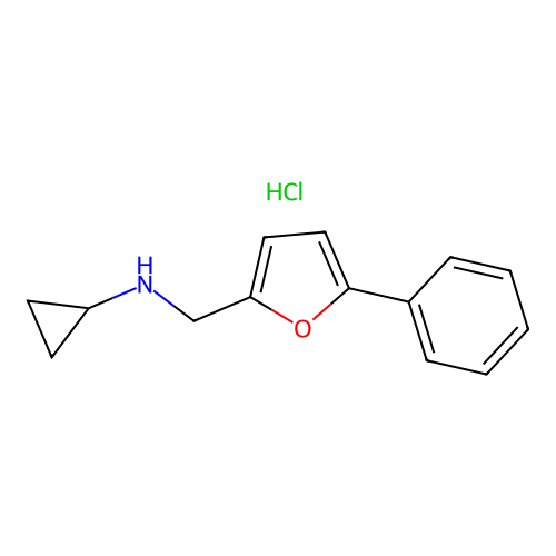 N-((5-phenylfuran-2-yl)methyl)cyclopropanamine hydrochloride structure