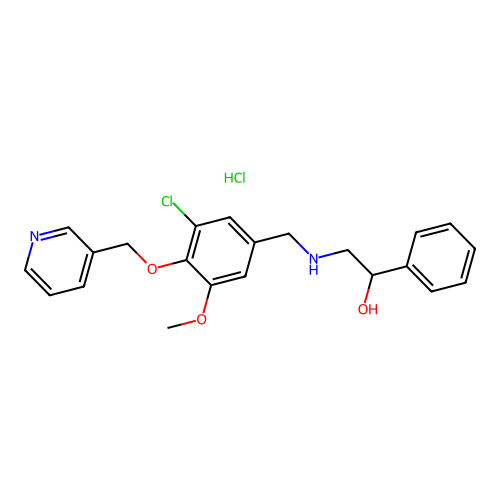 2-((3-chloro-5-methoxy-4-(pyridin-3-ylmethoxy)benzyl)amino)-1-phenylethanol hydrochloride structure