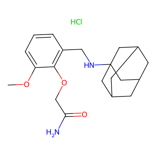 2-[2-[(1-adamantylamino)methyl]-6-methoxy-phenoxy]acetamide Hydrochloride structure