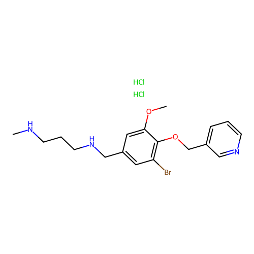 N'-[[3-bromo-5-methoxy-4-(pyridin-3-ylmethoxy)phenyl]methyl]-N-methylpropane-1,3-diamine dihydrochloride structure