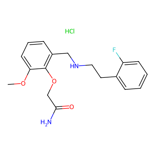 2-(2-(((2-Fluorophenethyl)amino)methyl)-6-methoxyphenoxy)acetamide hydrochloride structure