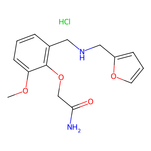 2-(2-(((Furan-2-ylmethyl)amino)methyl)-6-methoxyphenoxy)acetamide hydrochloride structure