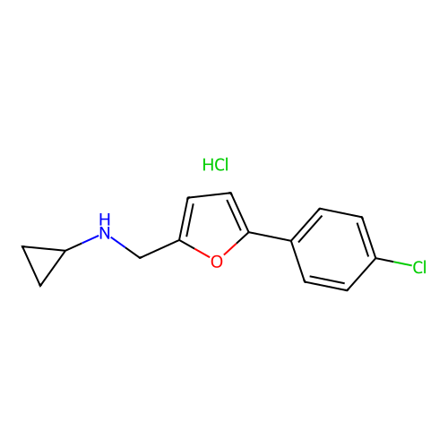 N-((5-(4-chlorophenyl)furan-2-yl)methyl)cyclopropanamine hydrochloride structure