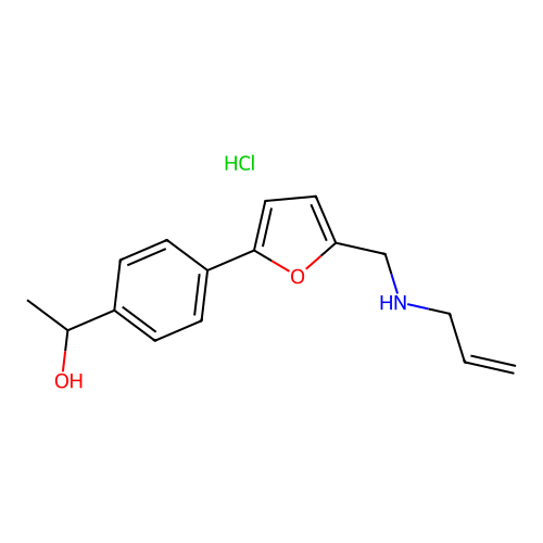 1-(4-(5-((Allylamino)methyl)furan-2-yl)phenyl)ethanol hydrochloride structure