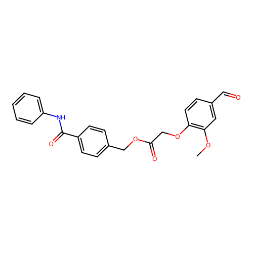 [4-(Phenylcarbamoyl)phenyl]methyl 2-(4-formyl-2-methoxyphenoxy)acetate structure