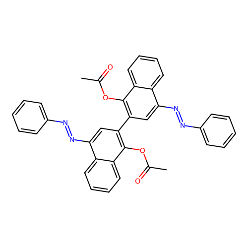 1,1'-Diacetoxy-4,4'-bis(phenylazo)-2,2'-binaphthyl structure
