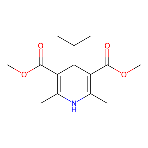 Dimethyl 4-isopropyl-2,6-dimethyl-1,4-dihydro-3,5-pyridinedicarboxylate structure